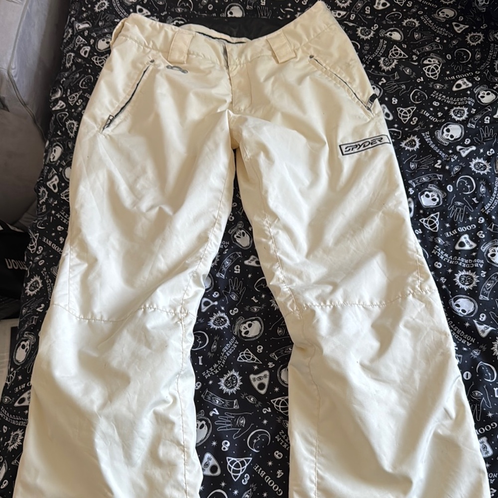 Spyder Cream Full-Length Pants with Sheen